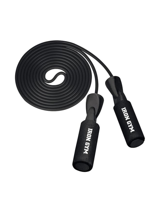 حبل قفز نايلون بطول 2.8 متر باللون الأسود من آيرون جيم Iron Gym Nylon Speed Rope Size 2.8 mColor Black