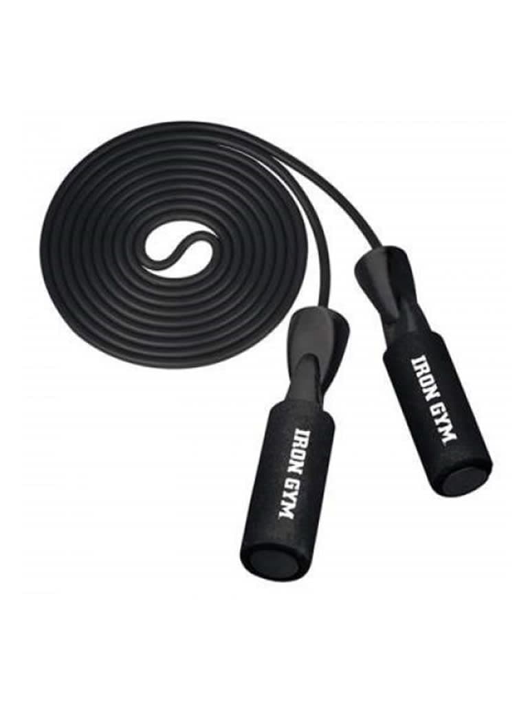 حبل قفز نايلون بطول 2.8 متر باللون الأسود من آيرون جيم Iron Gym Nylon Speed Rope Size 2.8 mColor Black