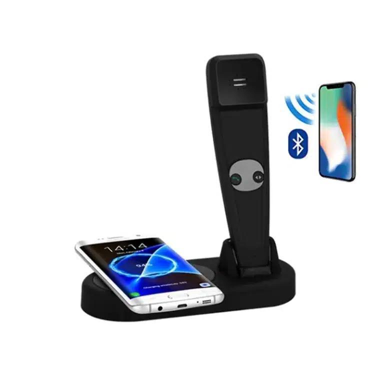 قاعدة شحن لاسلكي 2 في 1 بإستطاعة 15 واط مع سماعة موبايل ذكية ديفيا Intelligent 2 in 1 Wireless Charger and Bluetooth Mobile