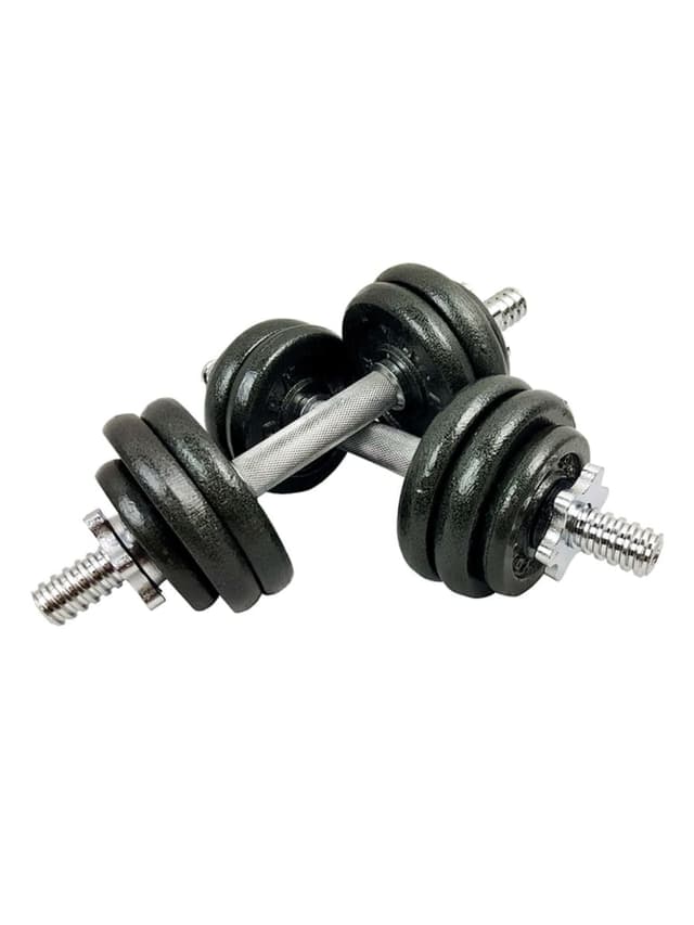 مجموعة اثقال حديد 50 كجم بار حديد مع دنابل تي اي سبورت أسود TA Sport Ex-Display Barbell and Dumbbell Set