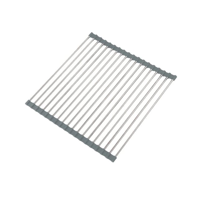 رف تجفيف الصحون فوق الحوض قابل للطي معدني من او اوزون حجم كبير O Ozone Kitchen Sink Drainer