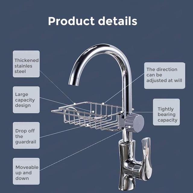 حامل أدوات التنظيف معدني يعلق بالصنبور من او اوزون قياس صغير O Ozone Hanging Organizer