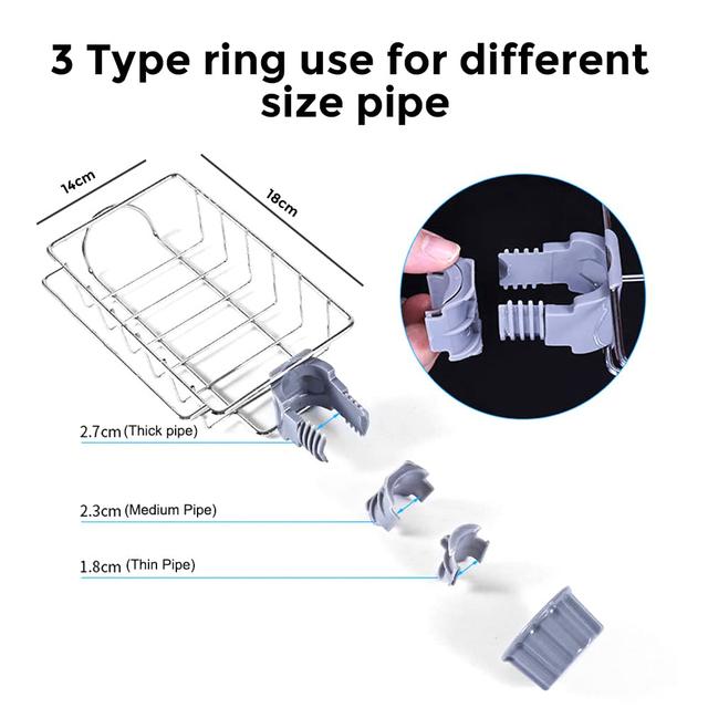 حامل أدوات التنظيف معدني يعلق بالصنبور من او اوزون قياس صغير O Ozone Hanging Organizer