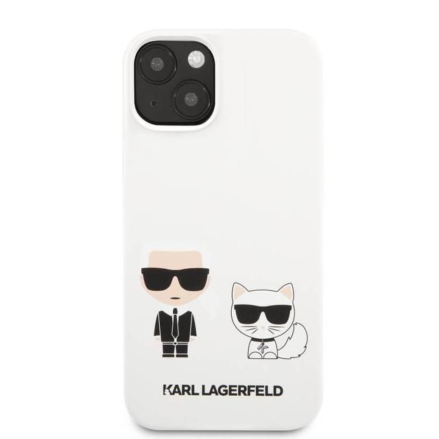 Karl Lagerfeld Liquid Silicone Case Karl And Choupette For iPhone 13 (6.1") - White - SW1hZ2U6MTYyNTMxOQ==