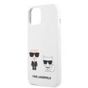 Karl Lagerfeld Liquid Silicone Case Karl And Choupette For iPhone 13 (6.1") - White - SW1hZ2U6MTYyNTMyNQ==