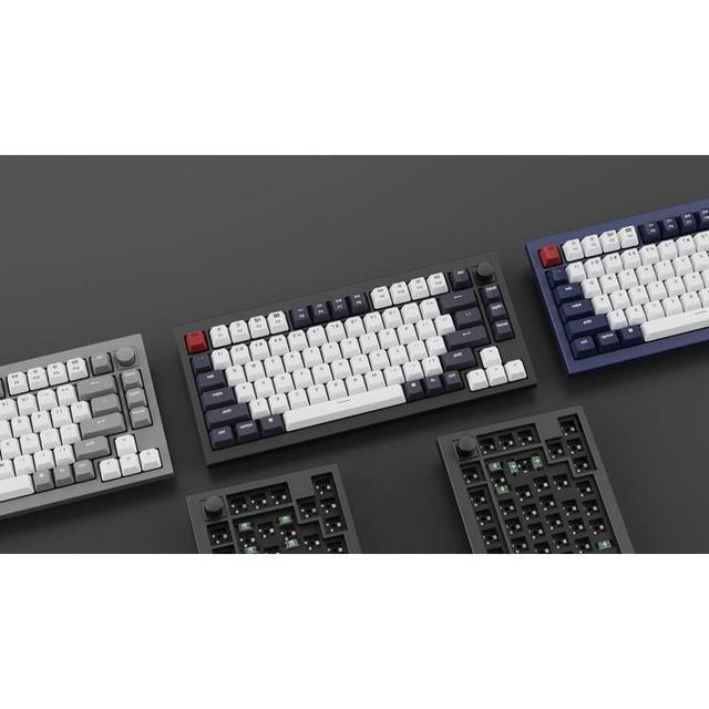 كيبورد قيمنق ميكانيكي سويتش ازرق مع نوب و RGB من كيكرون Keychron Q1 QMK Gateron Phantom Mechanical Keyboard with Knob RGB Blue Switch and Custom H - SW1hZ2U6MTYyMzA2Ng==