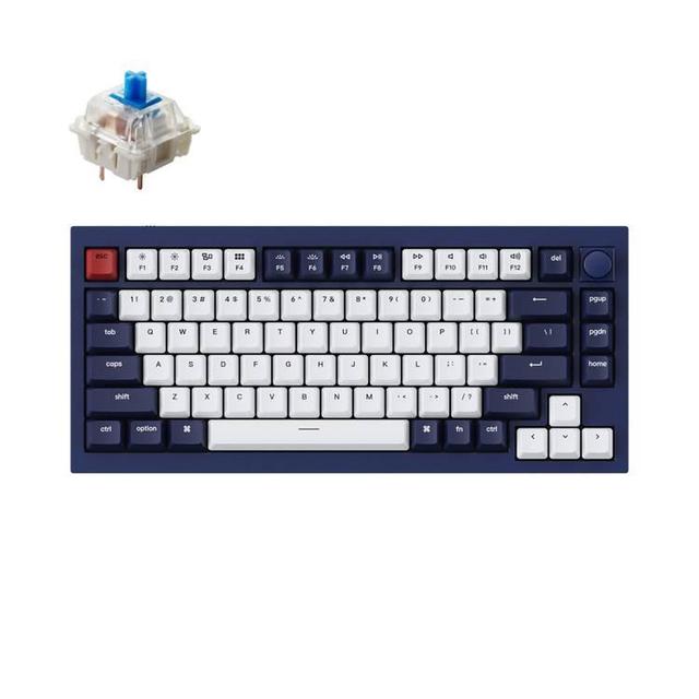 كيبورد قيمنق ميكانيكي سويتش ازرق مع نوب و RGB من كيكرون Keychron Q1 QMK Gateron Phantom Mechanical Keyboard with Knob RGB Blue Switch and Custom H - SW1hZ2U6MTYyMzA2MA==