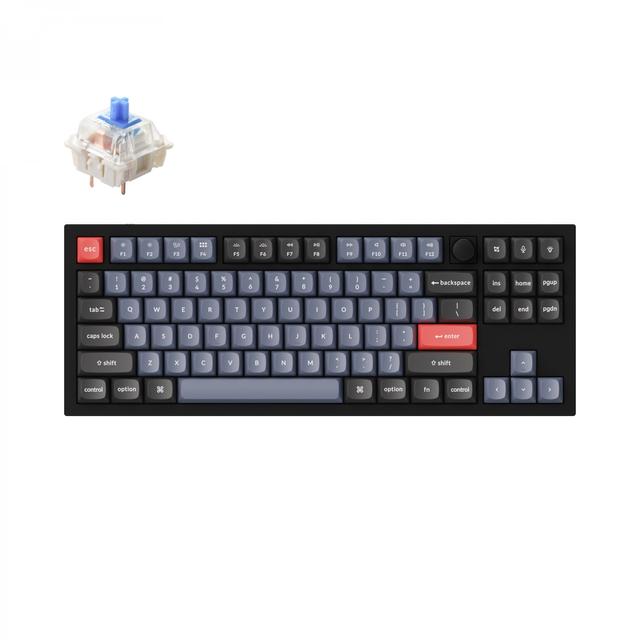 كيبورد ميكانيكي لون اسود مع سويتش ازرق ونوب من كيكرون Keychron Q3 QMK Custom Hot Swappable Gateron G PRO Mechanical Keyboard With Blue Switch Kno - SW1hZ2U6MTYyMjk3Mg==