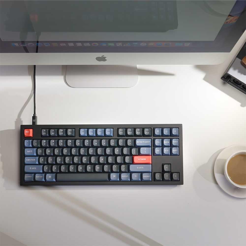 كيبورد ميكانيكي لون اسود مع سويتش بني RGB Keychron Q3 QMK Custom Hot Swappable Gateron G PRO Mechanical Keyboard With Brown Switch & R