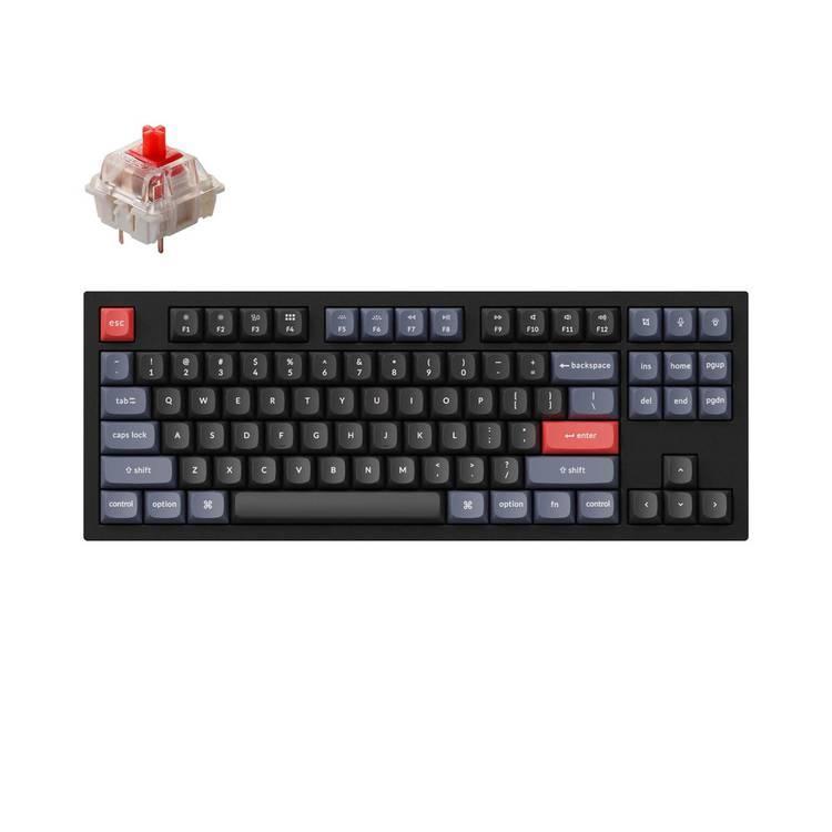 كيبورد ميكانيكي لون اسود مع سويتش احمر RGB Keychron Q3 QMK Custom Hot Swappable Gateron G PRO Mechanical Keyboard With Red Switch & RGB