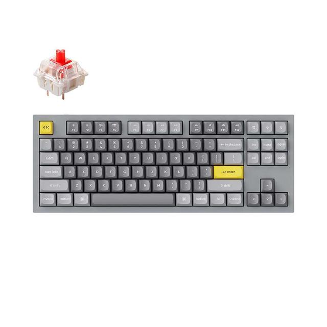 كيبورد ميكانيكي لون رمادي مع سويتش احمر RGB Keychron Q3 QMK Custom Hot Swappable Gateron G PRO Mechanical Keyboard With Red Switch & RGB - SW1hZ2U6MTYyMjg0Mg==