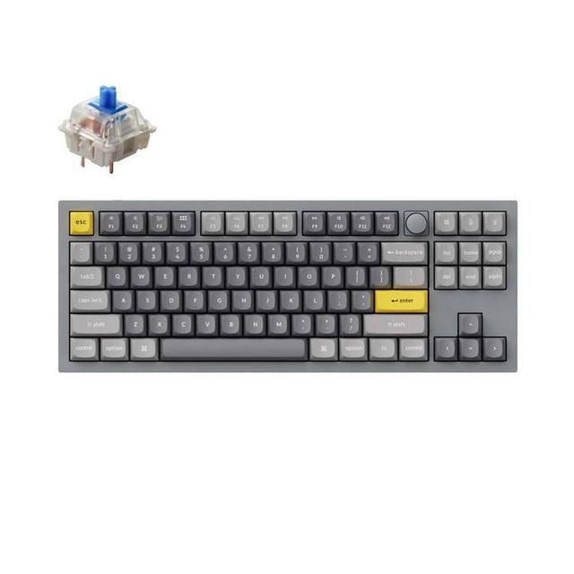 كيبورد قيمنق لون رمادي سويتش ازرق مع نوب RGB Keychron Q3 QMK Custom Hot Swappable Gateron G Pro Keyboard With RGB Knob And Blue Switch - SW1hZ2U6MTYyMzAxOA==