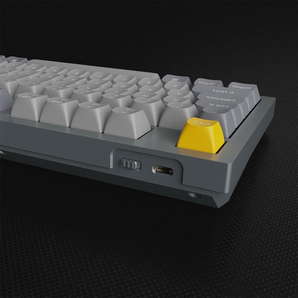 كيبورد قيمنق لون رمادي بكبسة بنية مع نوب RGB Keychron Q3 QMK Custom Hot Swappable Gateron G Pro Keyboard With RGb Knob And Brown Switch