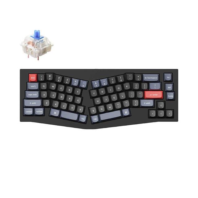 كيبورد العاب ميكانيكي تصميم منحني للحروف سويتش اسود RGB من كيكرون Keychron Q8 Wired Mechanical Keyboard Swappable RGB Backlight Blue Switch Black - SW1hZ2U6MTYyMjgxOA==