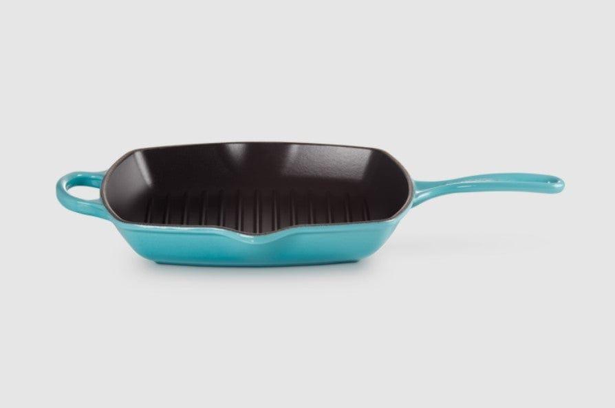 LE CREUSET SQUARE SKILLET GRILL PAN 26CM TEAL