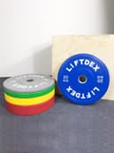 ألواح أوزان ملونةبوزن 10 كغ من ليفتديكس Liftdex Colored Rubber Plates Weight 10 Kg - 313918