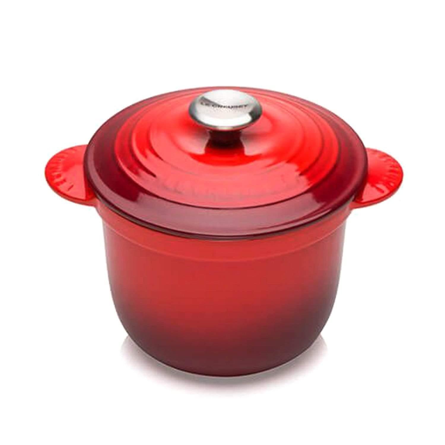 قدر رز بخاري 2 لتر مع غطاء بخار داخلي لوكروسيه أحمر Le Creuset Cast Iron Rice Pot with Stoneware Inner Lid