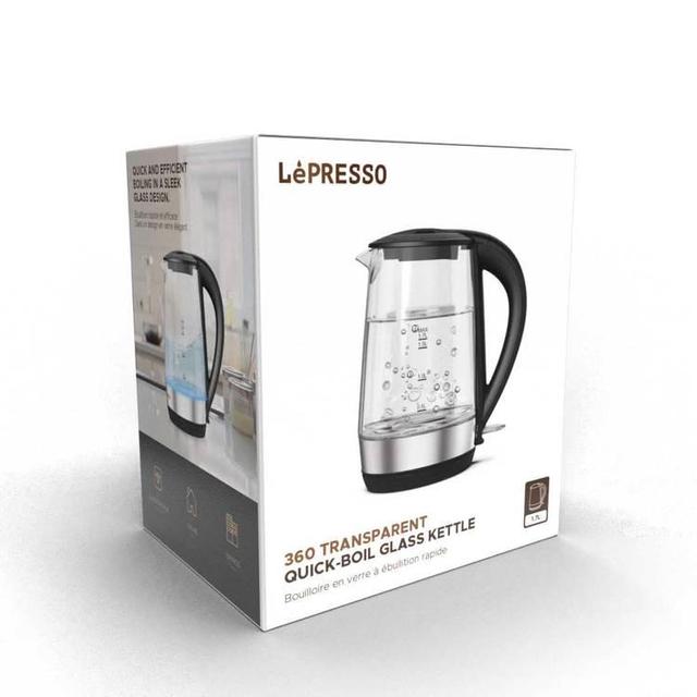 LePresso 360 Transparent Quick-Boil Glass Kettle 1.7L 2200W - Black - SW1hZ2U6MTYyMjEyOQ==