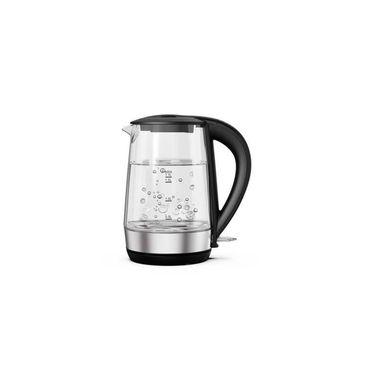 LePresso 360 Transparent Quick-Boil Glass Kettle 1.7L 2200W - Black