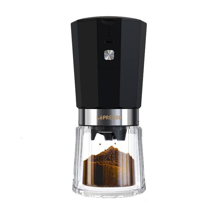 مطحنة قهوة اسبريسو قابلة لاعادة الشحن 18 واط أسود ليبريسو LePresso Cordless Electric Conical Burr Grinder