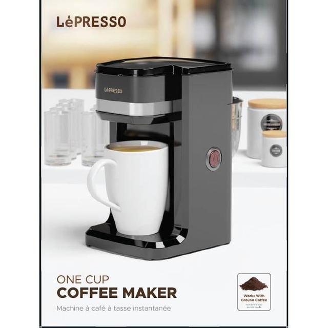 LePresso One Cup Coffee Maker 125mL 350W - Black - SW1hZ2U6MTYyMTk5NA==