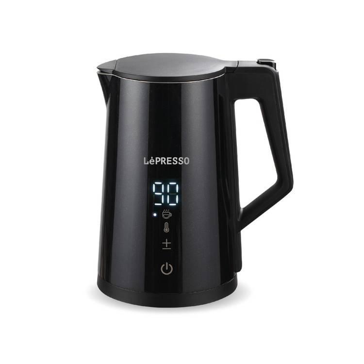 غلاية ماء كهربائية لاسلكية 1.7 لتر 2200 واط أسود ليبريسو LePresso Smart Cordless Electric Kettle with LED Display