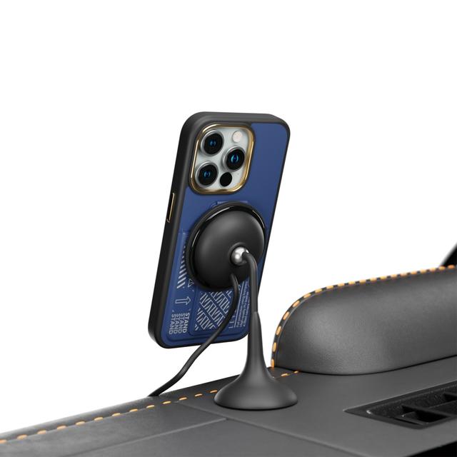 كفر ايفون 15 برو ماكس مع مسكة جوال للسيارة أزرق ليفيلو Levelo Morphix Gripstand Case With Cardholder For iPhone 15 Pro Max - SW1hZ2U6MTYxOTk5OA==