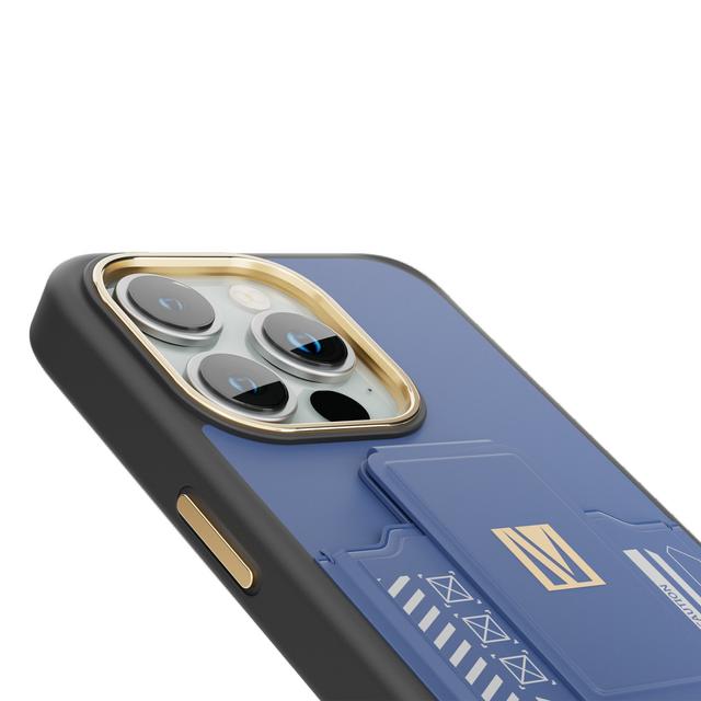 كفر ايفون 15 برو ماكس مع مسكة جوال للسيارة أزرق ليفيلو Levelo Morphix Gripstand Case With Cardholder For iPhone 15 Pro Max - SW1hZ2U6MTYyMDAwMA==