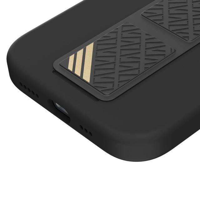 كفر ايفون 15 برو ماكس سيليكون مع مسكة ايفون جلد أسود ليفيلو Levelo Morphix Silicone Case With Leather Grip For iPhone 15 Pro Max - SW1hZ2U6MTYxOTgwMg==