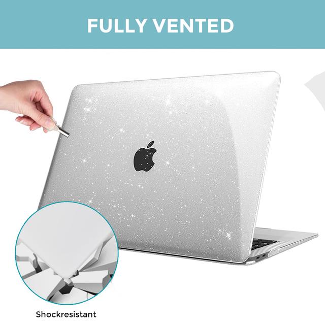 O Ozone Glitter Bling Case for MacBook Pro 13.3 inch Case 2020- 2016 Release Model A1706 A1708 A1989 A2159 A2289 A2251 A2338 Laptop Hard Shell Case Cover- White - SW1hZ2U6MTU5ODcxNQ==