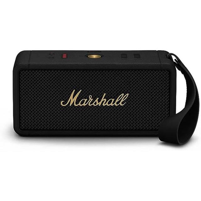 مكبر صوت بلوتوث أسود مارشال Marshall Middleton Portable Wireless Bluetooth Speaker Black/ Brass - SW1hZ2U6MTYxNzQ5NQ==