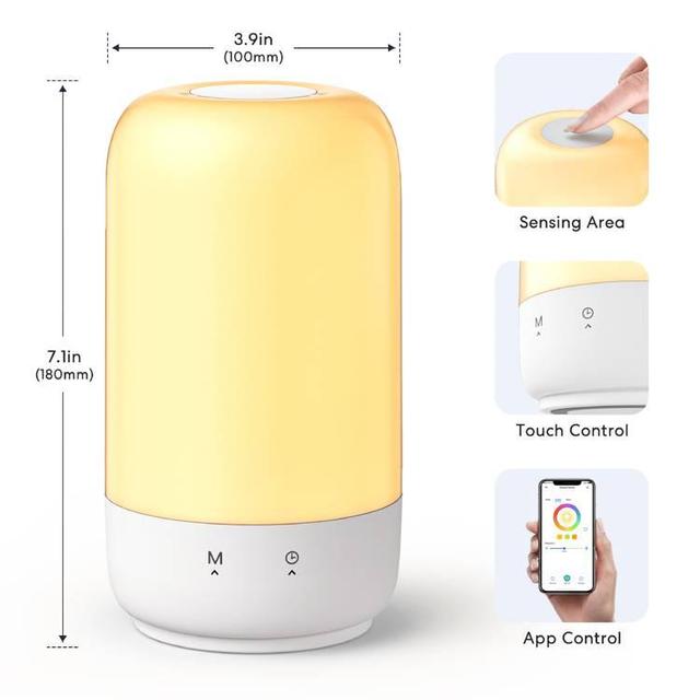 مصباح ليد ذكي بإضاءة RGB لون أبيض من ميروس Meross Smart Wi-Fi Ambient Light with RGB - SW1hZ2U6MTYxNjY0Ng==