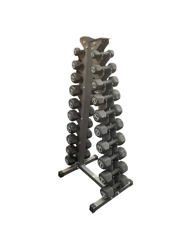 طقم دمبل بأوزان 1-10 كجم مع حامل اثقال من اكسوكس فيتنس Axox Fitness Neoprene DumbbellÂ with Rack - SW1hZ2U6MTUzNDg3Mg==