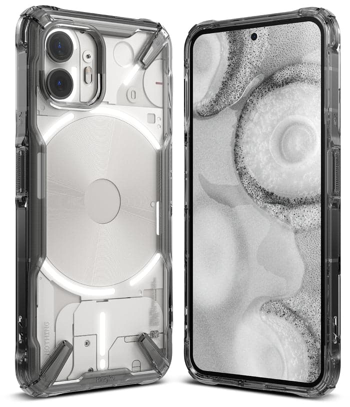 Ringke Fusion-X Compatible with Nothing Phone (2) Case Cover Transparent Hard Back Soft Flexible TPU Bumper Scratch Resistant Shockproof Protection Nothing Phone Back Cover - Smoke Black