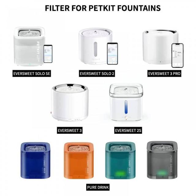 فلتر نافورة مياه للقطط عدد 5 لون أبيض من بيتكيت PETKIT Fountain Filter 5-Pack for Eversweet 2/2S/3/SOLO/WIRELESS - SW1hZ2U6MTYxNTc3MQ==