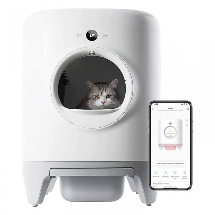 ليتر بوكس مغلق أوتوماتيكي لون أبيض من بيتكات PETKIT PURA X Automatic Cat Litter Box