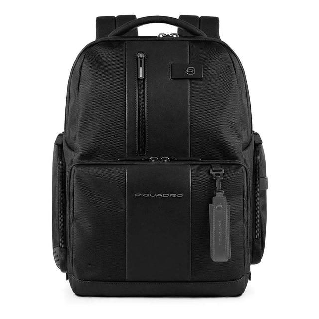 حقيبة لاب توب مضادة للسرقة جلد وقماش أسود PIQUADRO ANTI-THEFT LAPTOP BACKPACK - SW1hZ2U6MTU2MjkxOQ==