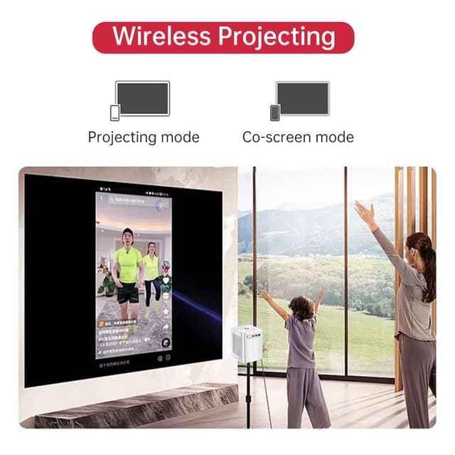بروجكتر واي فاي محمول اس 8 ميني 5000 لومن من واونيكت Wownect S8 Mini WiFi Projector 5000 Lumens Portable Outdoor Movie Projector