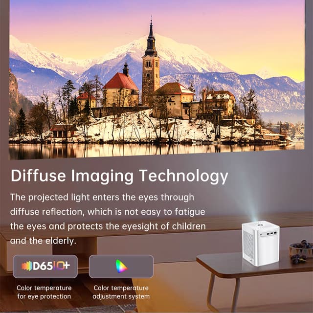 بروجكتر واي فاي محمول اس 8 ميني 5000 لومن من واونيكت Wownect S8 Mini WiFi Projector 5000 Lumens Portable Outdoor Movie Projector