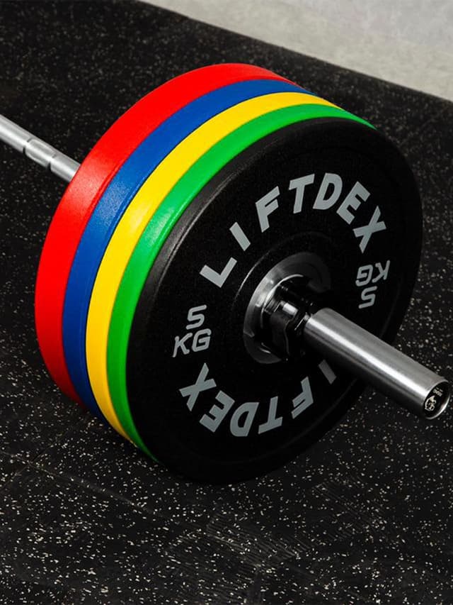 طارات اوزان حديد قرصية 5 كجم للمنافسات باللون الاسود من ليفتديكس Liftdex - Polyurethane Competition Plate, 1 Piece Weight 5 Kg