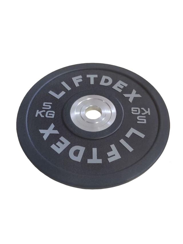 طارات اوزان حديد قرصية 5 كجم للمنافسات باللون الاسود من ليفتديكس Liftdex - Polyurethane Competition Plate, 1 Piece Weight 5 Kg