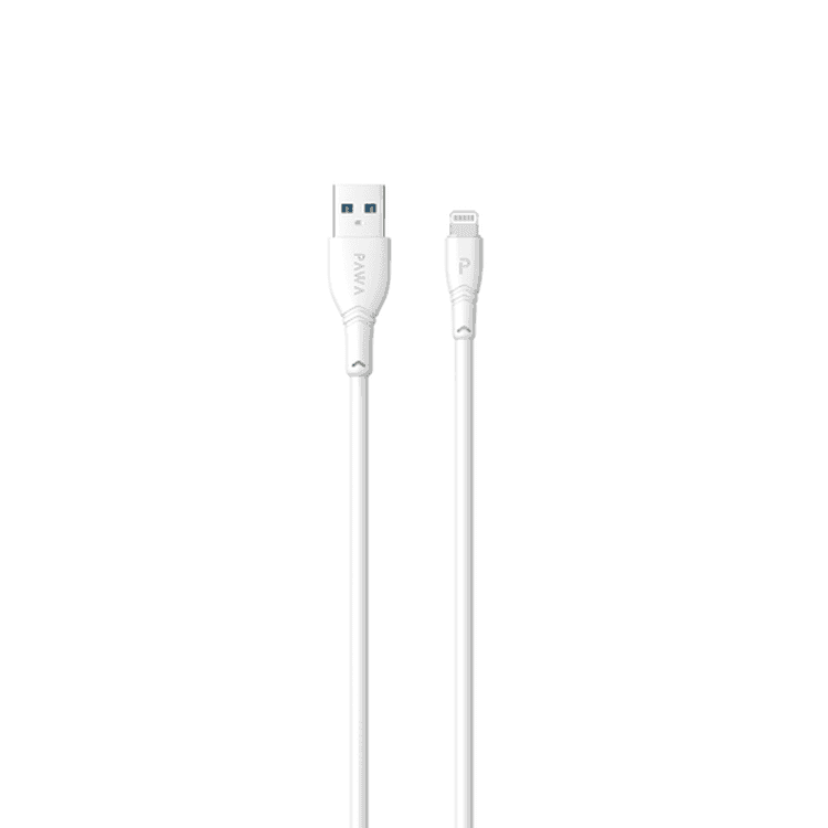 Pawa PVC USB-A to Lightning Cable 2.4A 1.2M - White