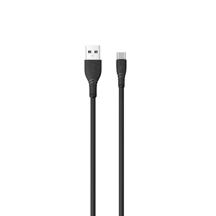 Pawa PVC USB-A to Type-C Cable 3A 1.2M - Black