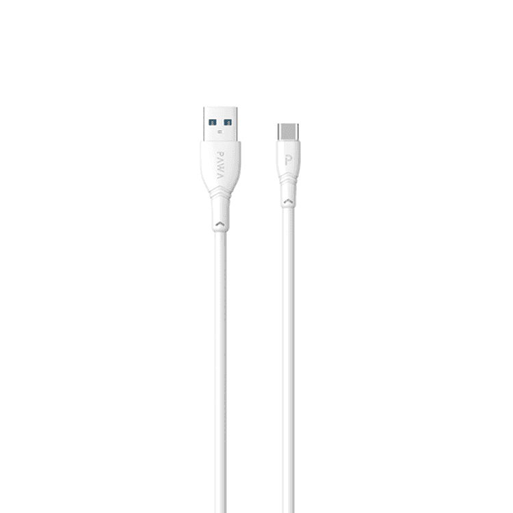 Pawa PVC USB-A to Type-C Cable 3A 1.2M - White