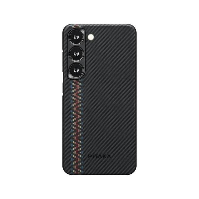 كفر جوال سامسونج S23 مغناطيسي يدعم ماغ سيف لون أسود مع زخرفة من بيتاكا Pitaka Fusion Weaving MagEZ Case for Samsung Galaxy S23 - SW1hZ2U6MTYxNTQ5OQ==