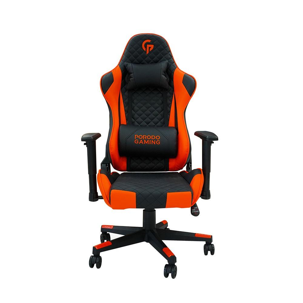 كرسي قيمنق احترافي بورودو بمكبر صوت ومساج أسود وبرتقالي Porodo Gaming Professional Chair with Bluetooth Speaker , Massager & RGB Lights