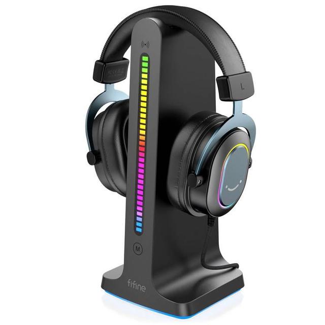 ستاند سماعات مع مخزن كابلات وإضاءة ار جي بي تفاعلية بورودو قيمنق Porodo Gaming RGB Dynamic Sound Lighting Headphone Stand with Cable Storage - SW1hZ2U6MTYxNDI5Mg==