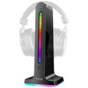 ستاند سماعات مع مخزن كابلات وإضاءة ار جي بي تفاعلية بورودو قيمنق Porodo Gaming RGB Dynamic Sound Lighting Headphone Stand with Cable Storage - SW1hZ2U6MTYxNDI5NA==