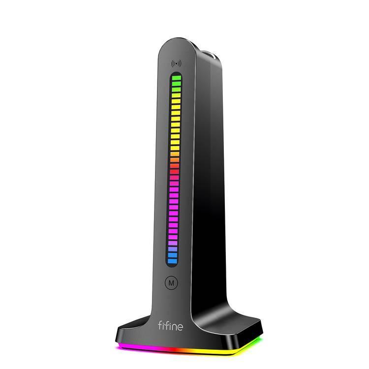 ستاند سماعات مع مخزن كابلات وإضاءة ار جي بي تفاعلية بورودو قيمنق Porodo Gaming RGB Dynamic Sound Lighting Headphone Stand with Cable Storage