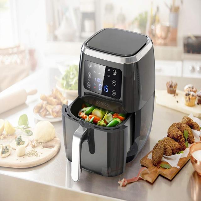 قلايه هوائيه كبيره بورودو 6 لتر مع تطبيق ذكي Porodo Lifestyle Smart Air Fryer with App Control - SW1hZ2U6MTQ5MzM5OA==